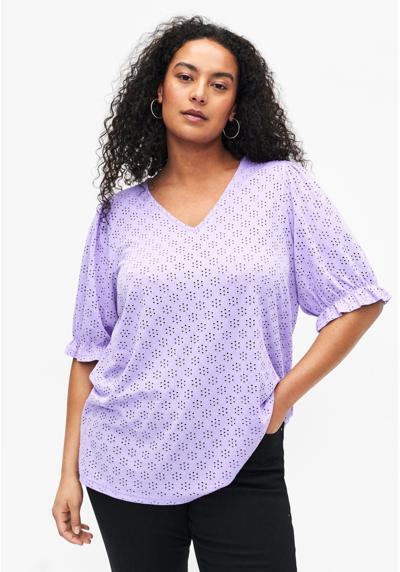 Блузка V-NECK WITH HOLE PATTERN