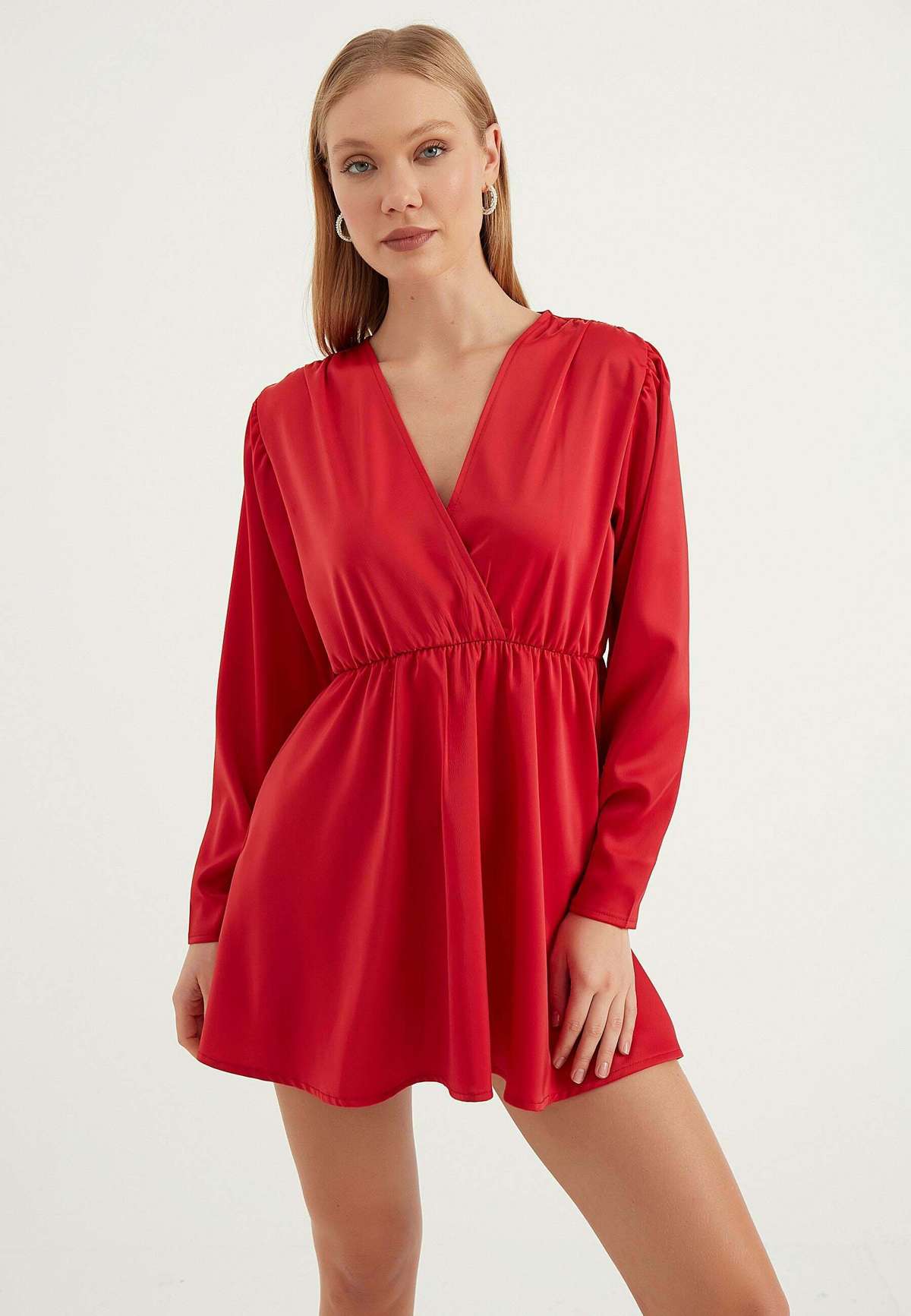 Платье V-neck Satin Dress