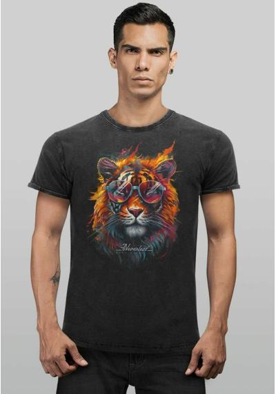 Футболка VINTAGE TIGER PRINT FLAMMEN SOMMER SONNENB