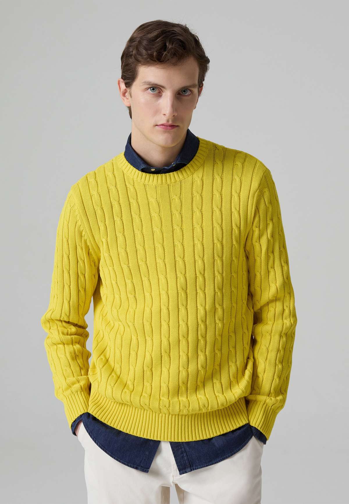 Пуловер RIBBED PULLOVER WITH CABLE-KNIT MOTIF RIBBED PULLOVER WITH CABLE-KNIT MOTIF
