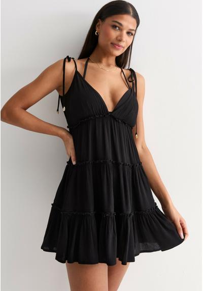 Пляжная одежда Crinkle Tiered Mini Dress