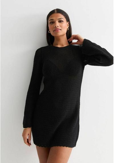 Пляжная одежда CROCHET LONG SLEEVE BEACH DRESS