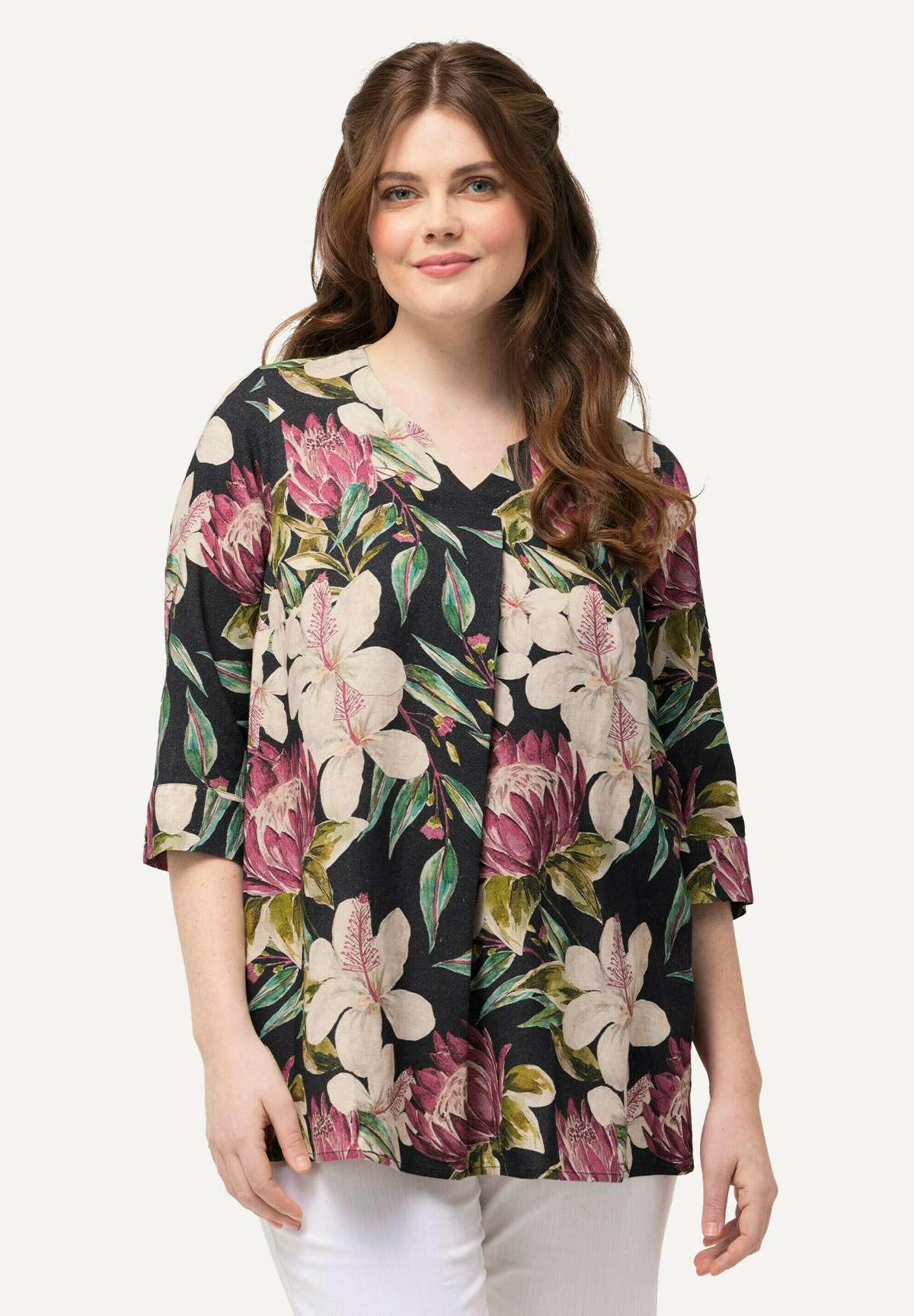 Блузка CHEERFUL FLORAL V-NECK