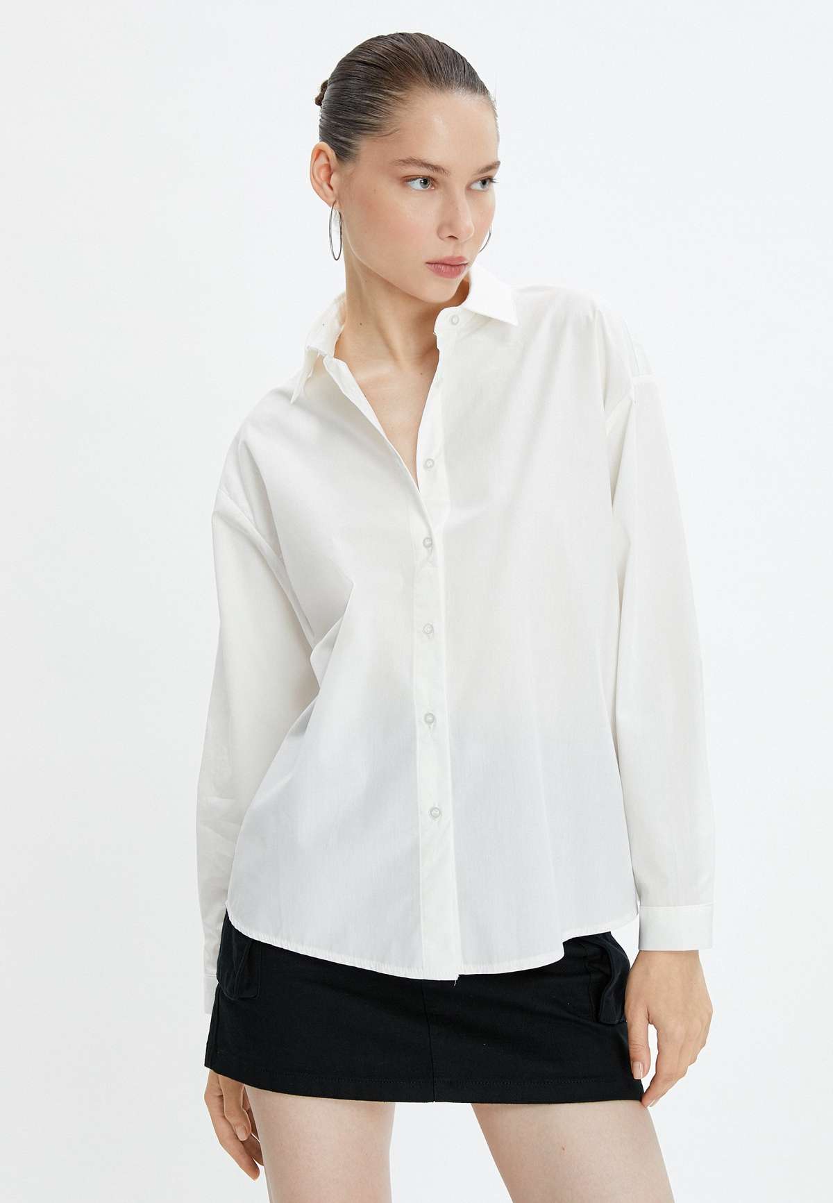 Блуза-рубашка CLASSIC NECK BUTTON CLOSURE