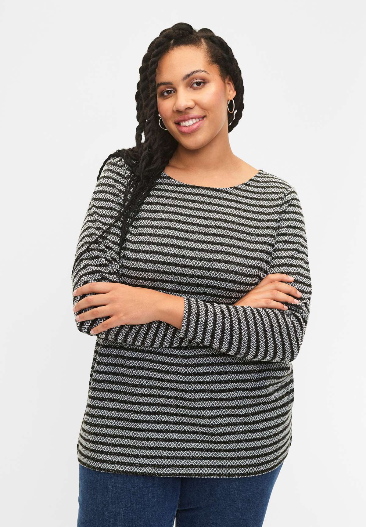 Блузка ROUND NECK WITH STRIPED PATTERN
