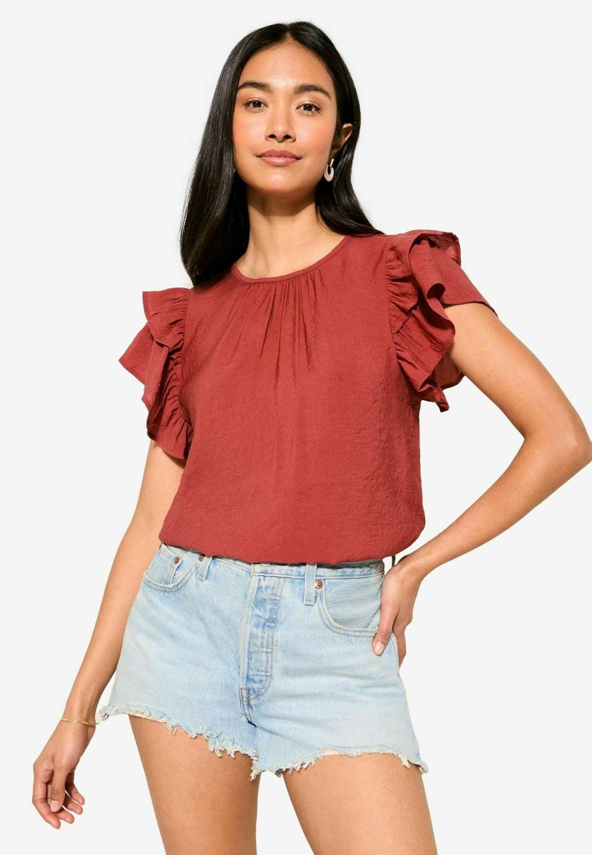 Джинсы DOUBLE RUFFLE SHORT SLEEVE