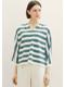 green melange knit stripe