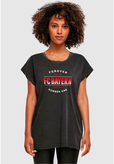 Футболка FC BAYERN M?NCHEN DAMEN LADIES FOREVER NUMBER ONE ACID WASHED TEE