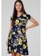 navy with large yellow flowers