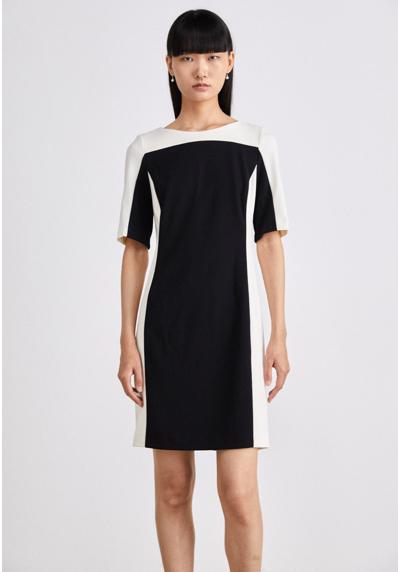 Трикотажное платье ROUND NECK ELBOW SLEEVE COLOR BLOCK SHEATH