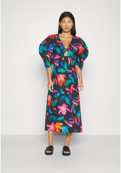 Платье FLORAL PRINT VOLUME SLEEVE DRESS