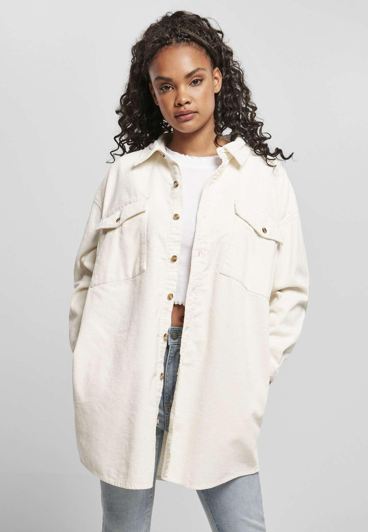 Блуза-рубашка LADIES LONG CORDUROY OVERSHIRT