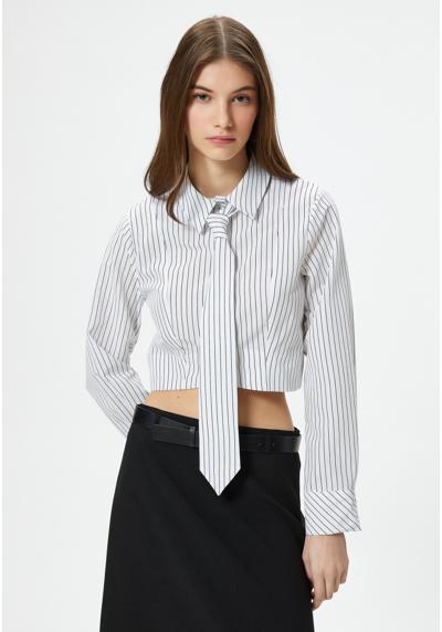 Блуза-рубашка CROP LONG SLEEVE TIE DETAIL CLASSIC