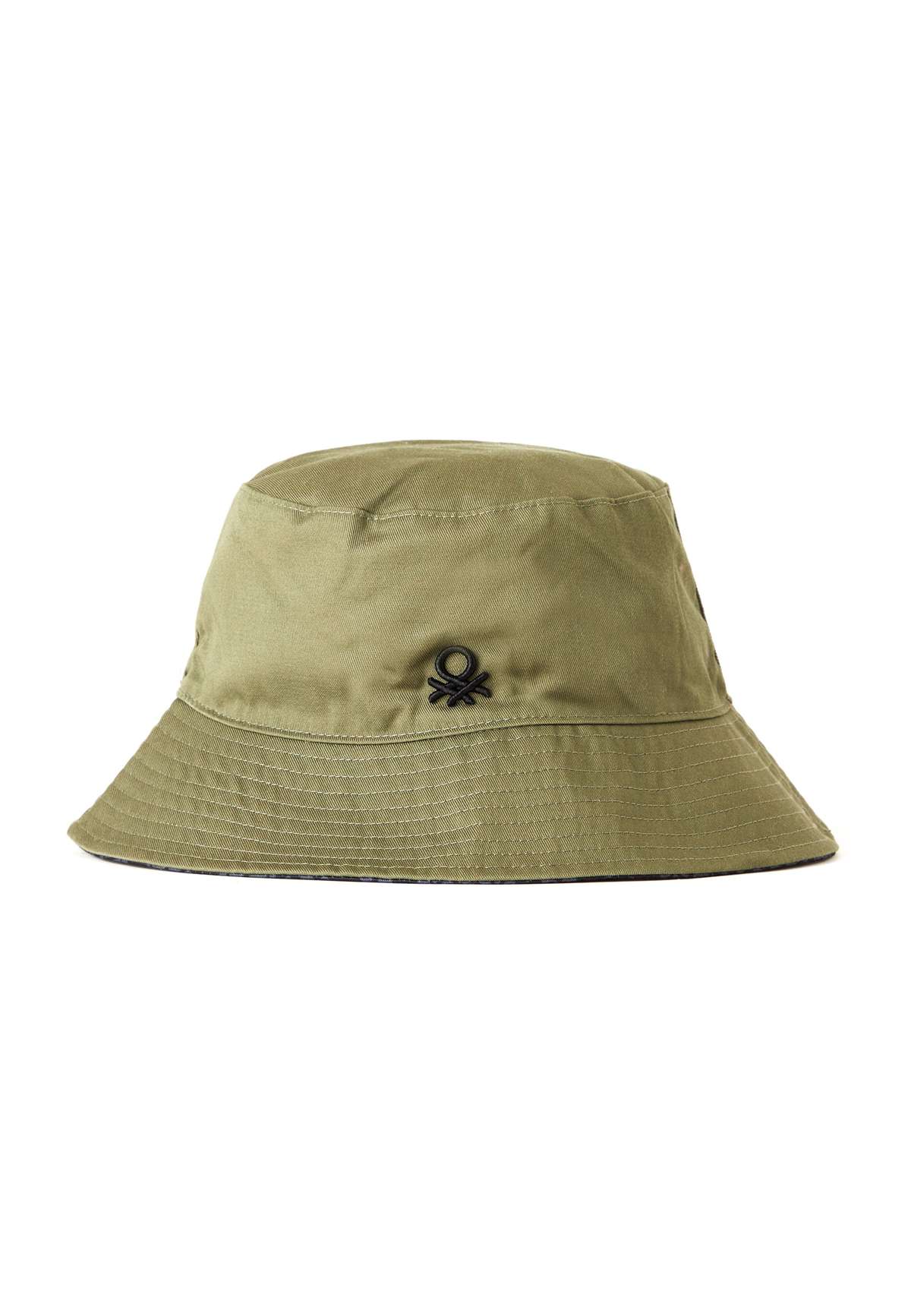 Шляпа REVERSIBLE BUCKET ONE SIDE SOLID COLOUR WITH EMBROIDERED LOGO OTHER SIDE PATTERNED