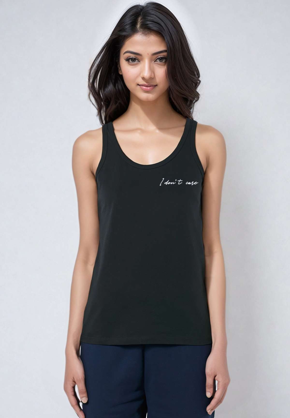 Топ I DON'T CARE EMBROIDERY TANK