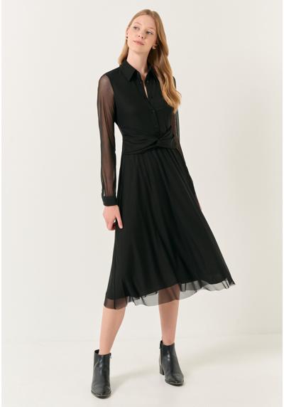 Платье-блузка COLLAR LONG SLEEVED ELEGANT MIDI