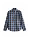 navy blue large check