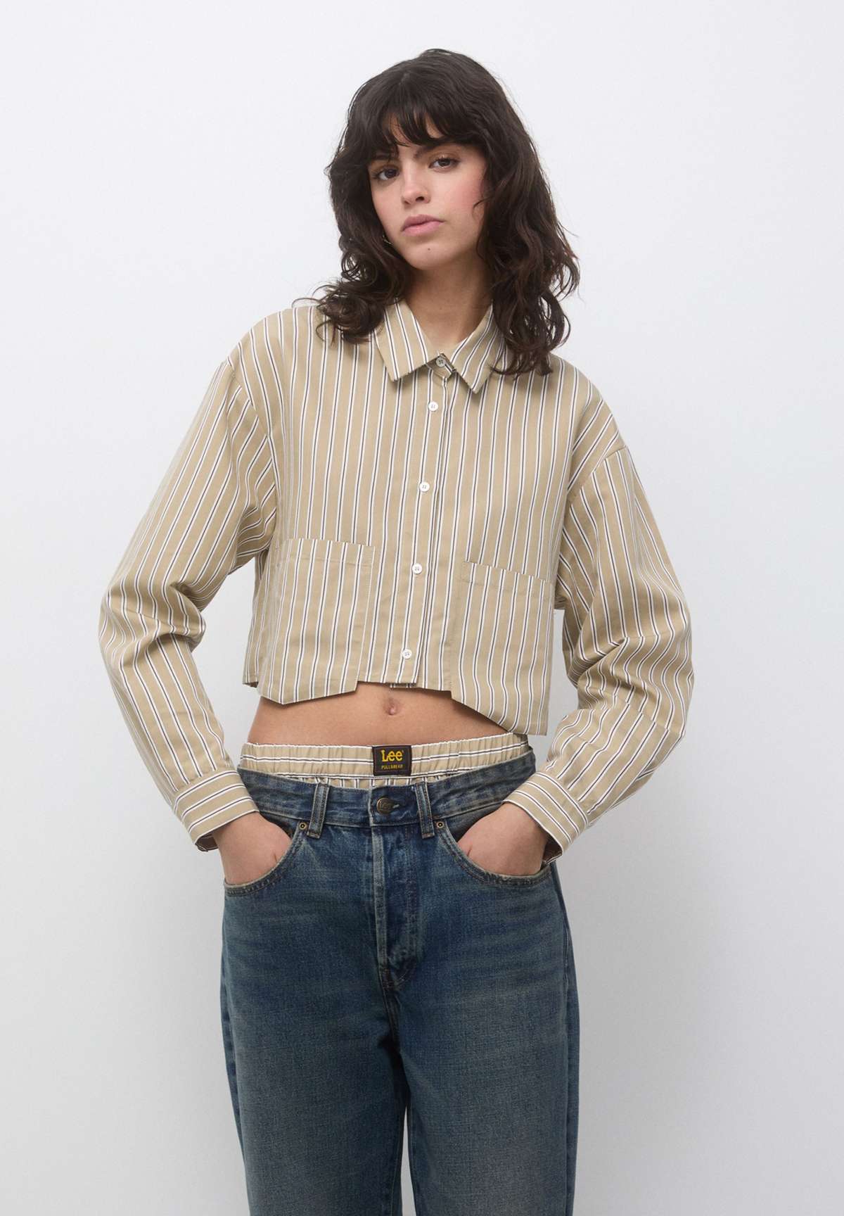Блуза-рубашка STRIPED CROPPED LEE