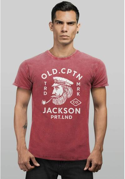 Футболка VINTAGE KAPITAN MOTIV AUFDRUCK OLD CPTN JACKSON RET