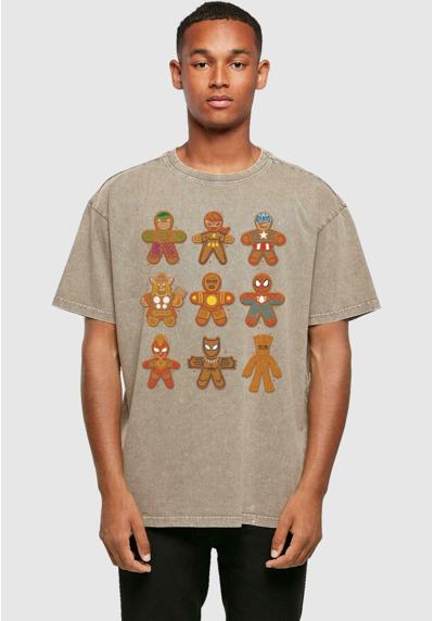 MARVEL UNIVERSE - CHRISTMAS GINGERBREAD AVENGERS ACID WASHED - T-Shirt print MARVEL UNIVERSE