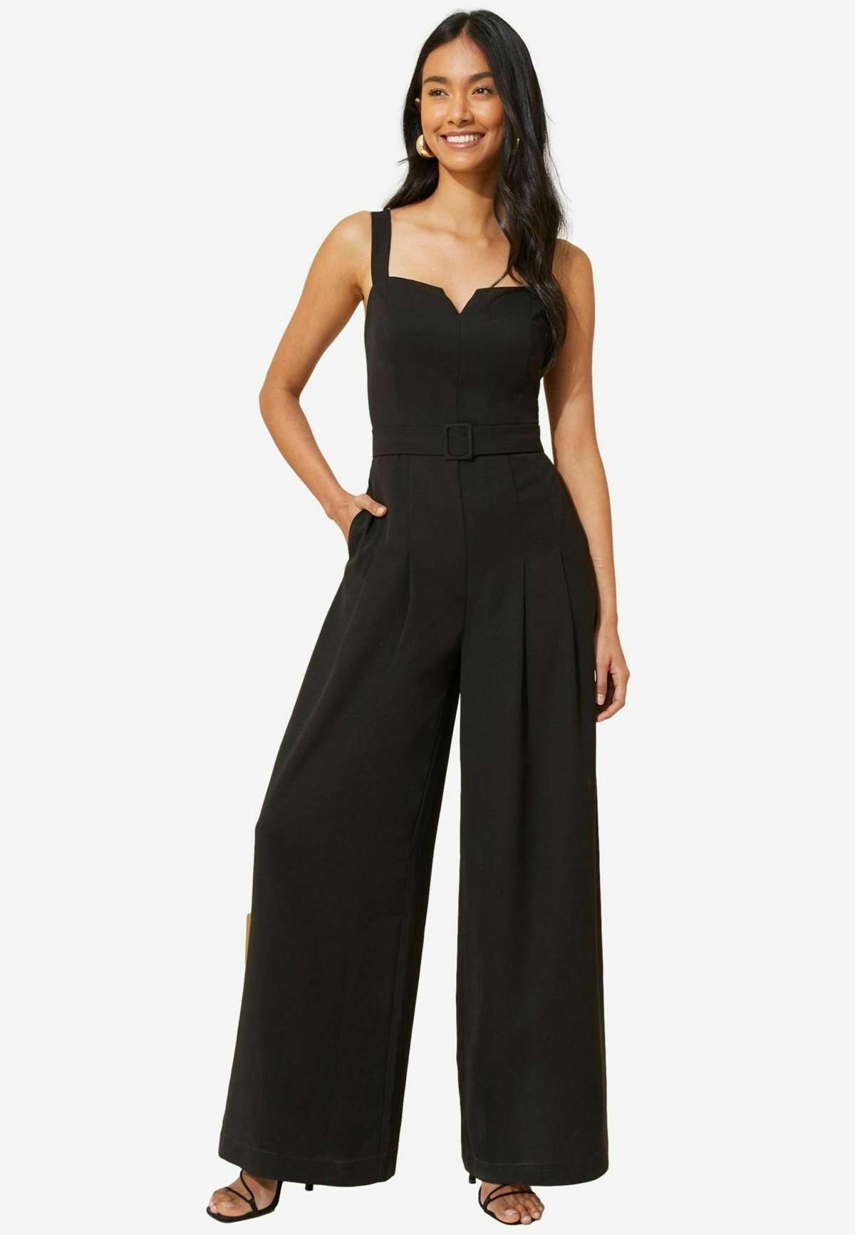 Комбинезон TWILL STRAPPY BELTED WIDE LEG TALL