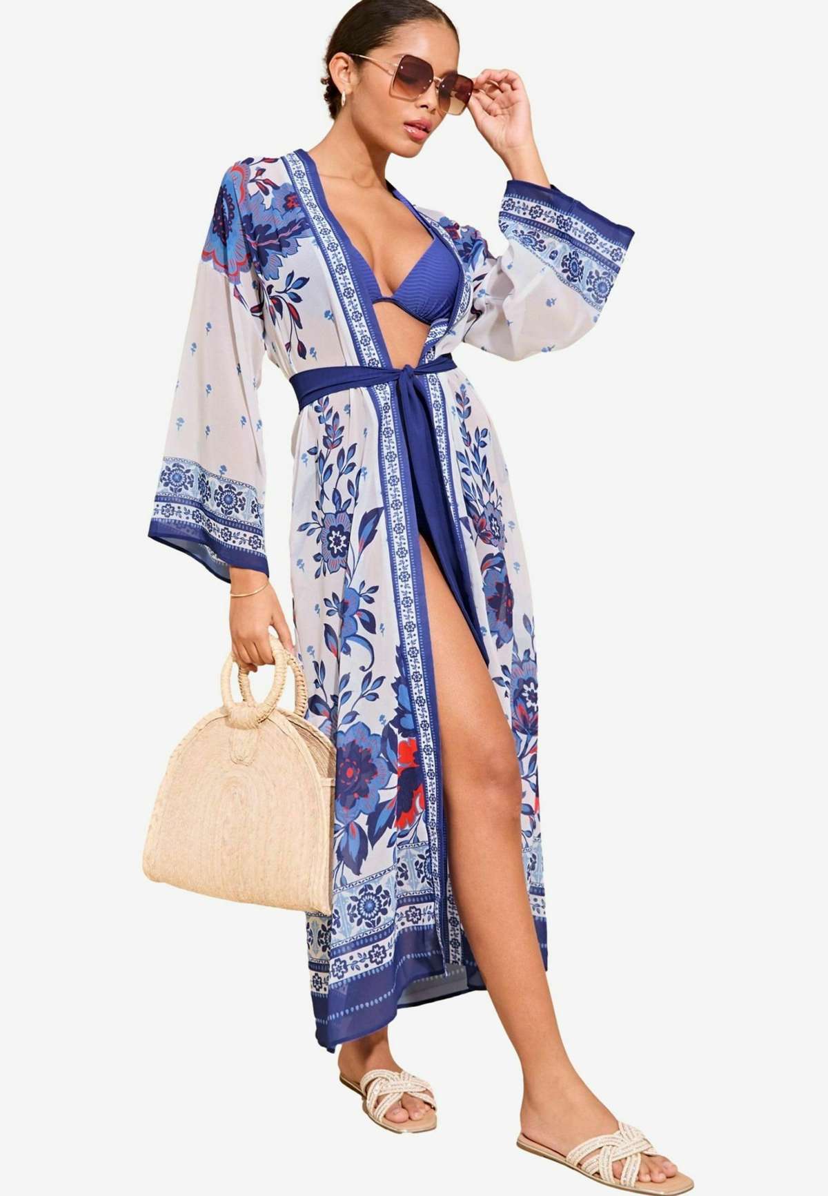 Пляжная одежда PRINTED TIE KIMONO