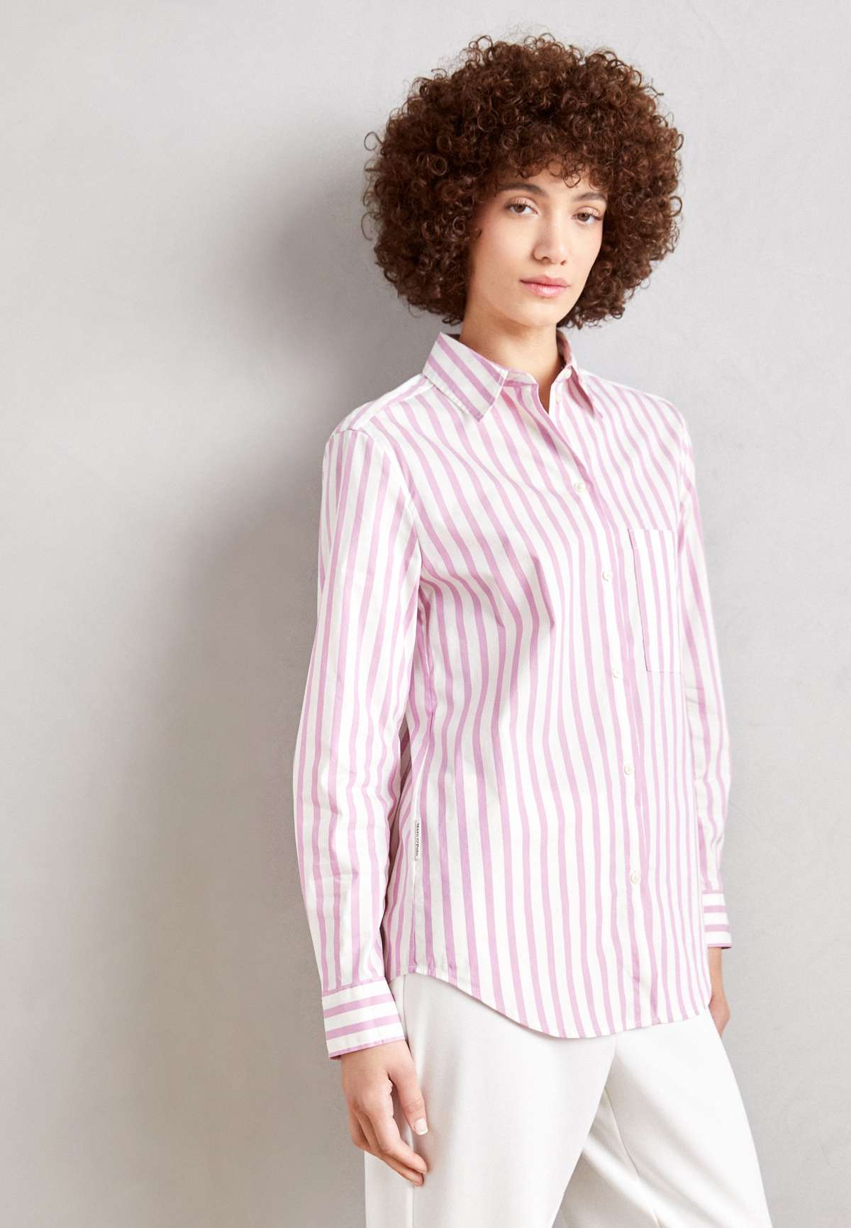 Блуза-рубашка CASUAL FIT LONG SLEEVE KENT COLLAR CHEST POCKET STRIPES