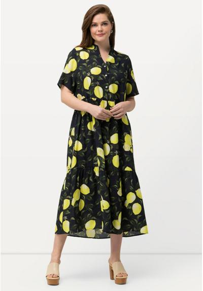 Платье-блузка LEMON PRINT GOBLET COLLAR SHORT SLEEVE