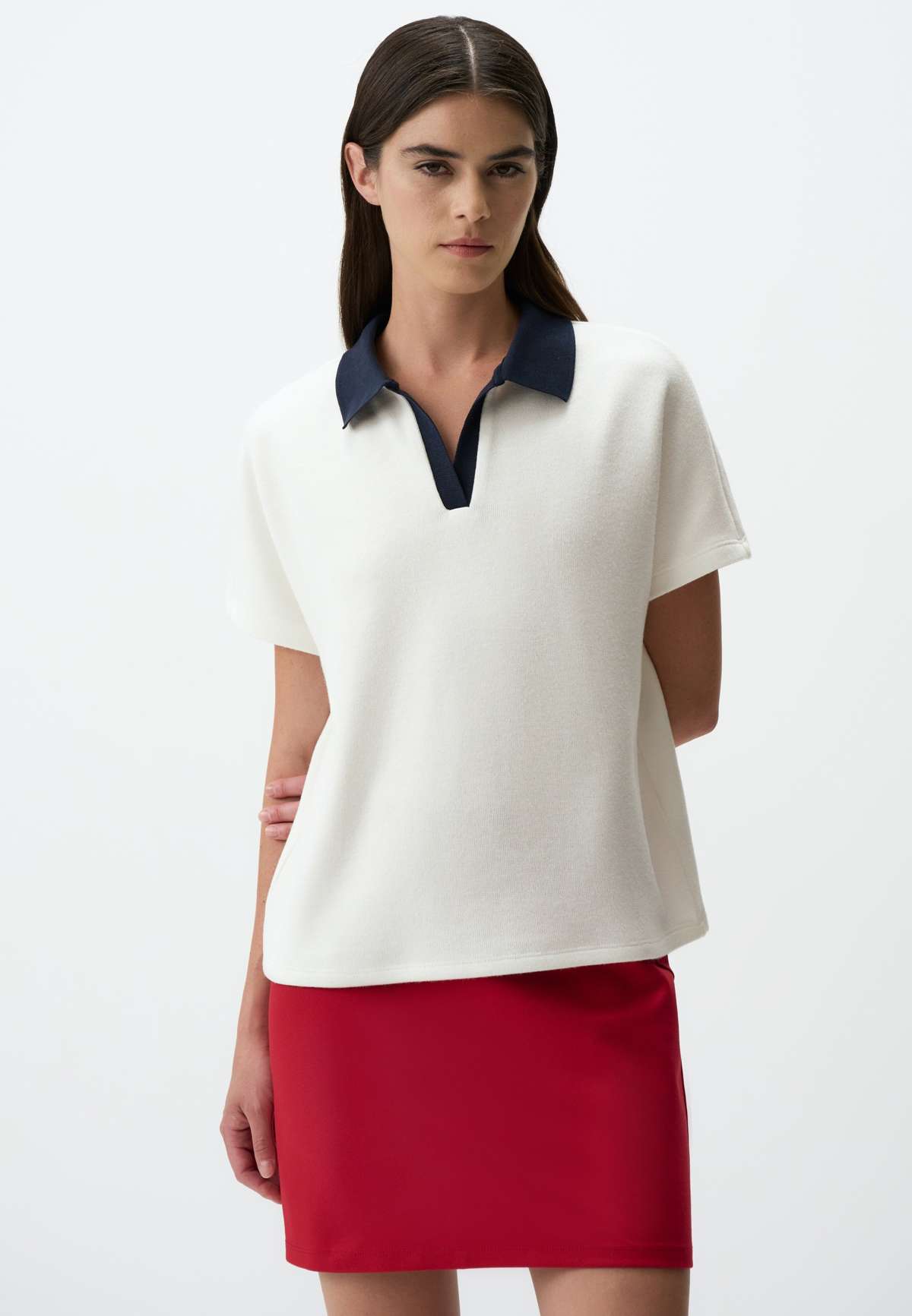 Кофта-поло POLO NECK SHORT SLEEVED