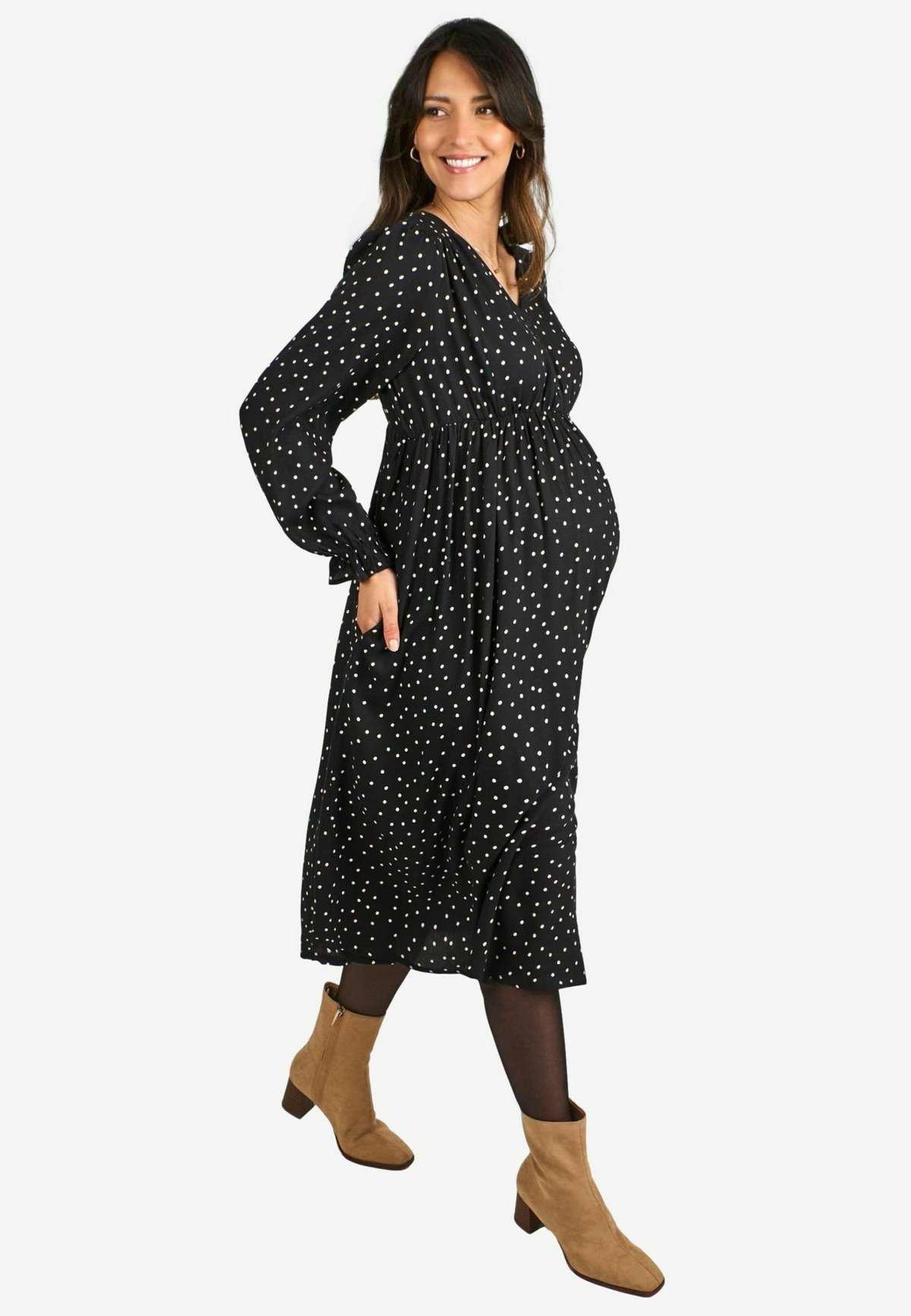 Платье POLKA DOT V-NECK MATERNITY MIDI REGULAR FIT