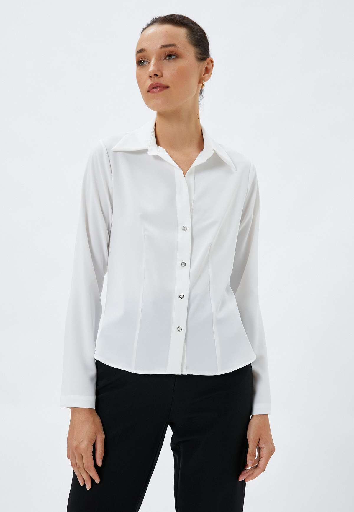 Блуза-рубашка CLASSIC NECK LONG SLEEVE DETAIL