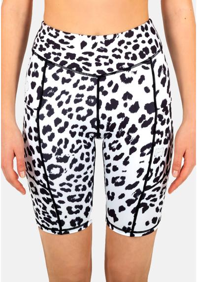 Леггинсы BIKER SHORTS WHITE LEOPARD