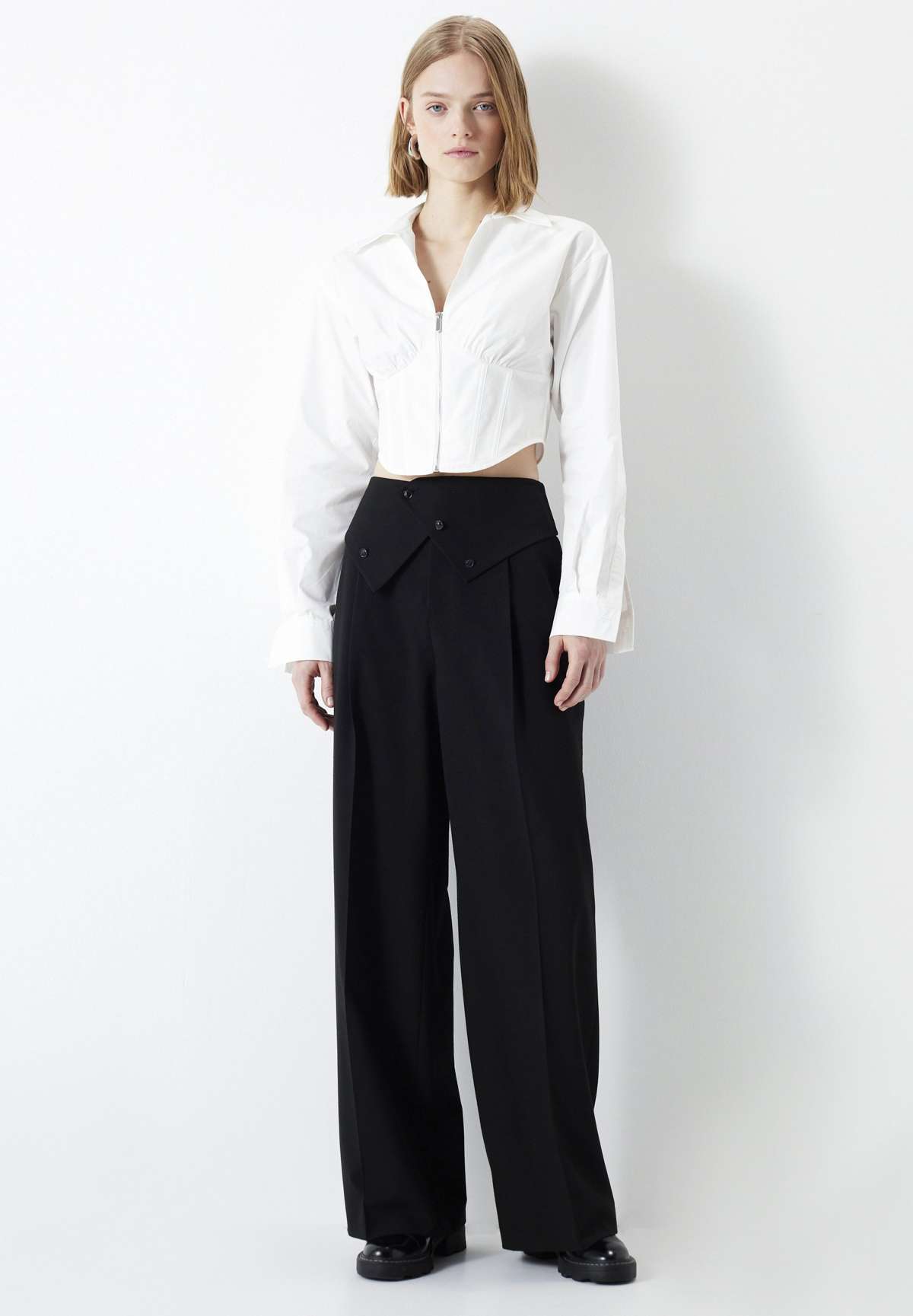 Брюки RELAXED FIT WITH DOUBLE-LAYERED WAIST DETAIL