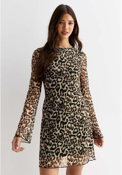 Платье ANIMAL PRINT LONG SLEEVE MINI