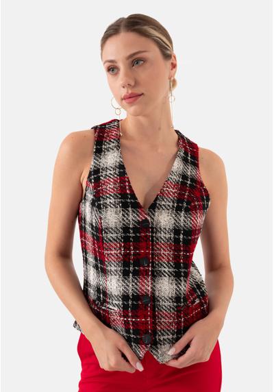 Жилет PLAID FRONT BUTTONED LINED