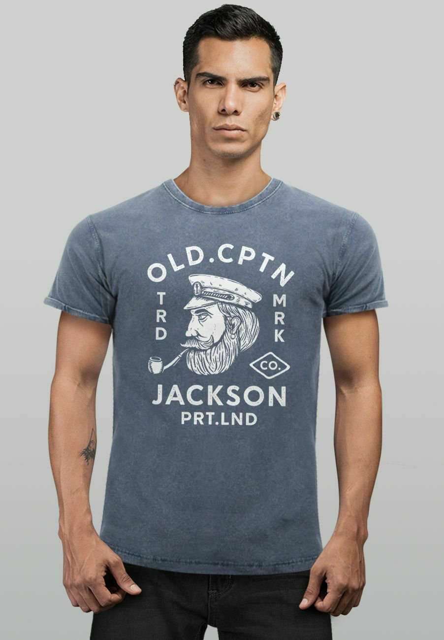 Футболка VINTAGE KAPITAN MOTIV AUFDRUCK OLD CPTN JACKSON RET