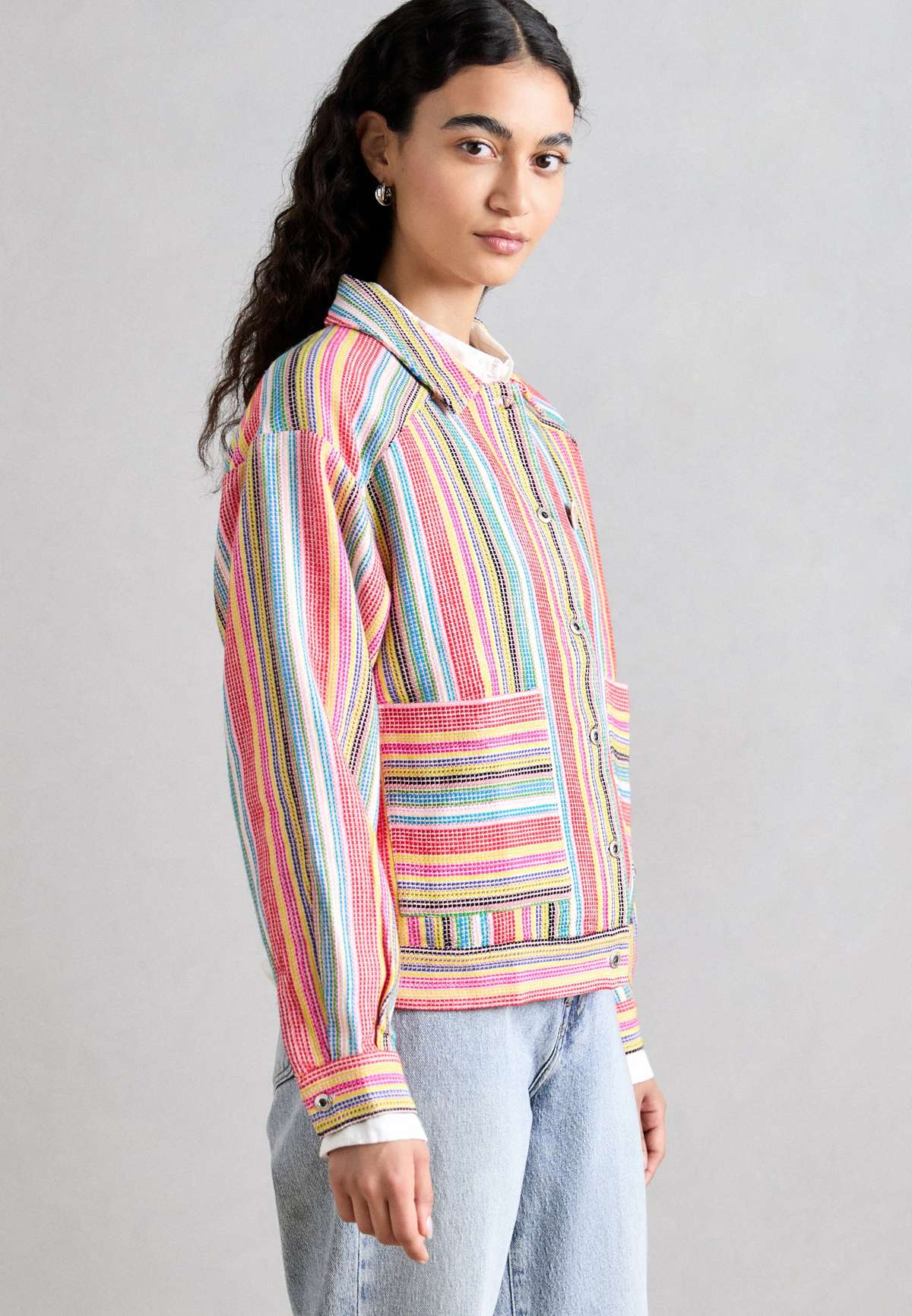 Куртка SHORT TRUCKER JACKET IN STRIPE