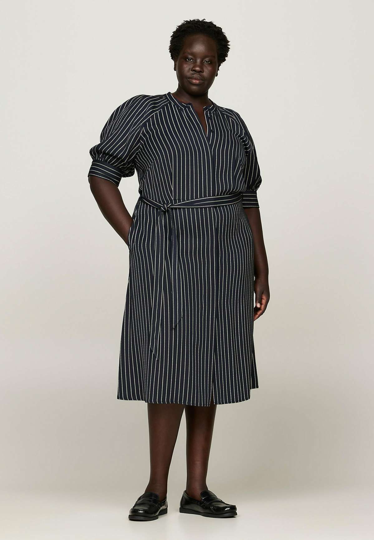 Платье CURVE ROPE STRIPE MIDI