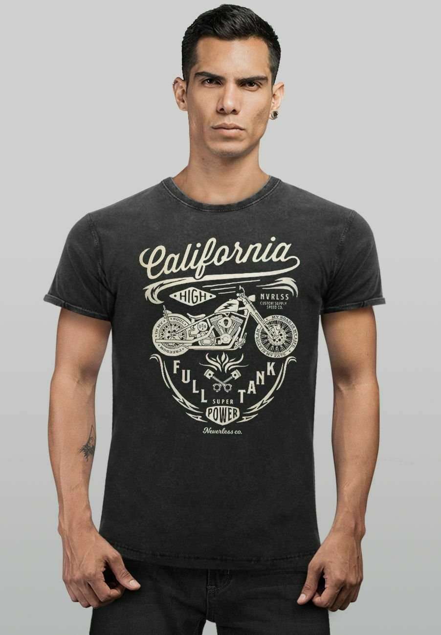 Футболка VINTAGE BIKER MOTORRAD SCHRIFTZUG CALIFORNIA FULL