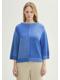 calm blue patched rib knit