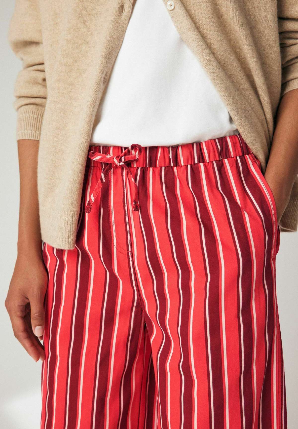 Трикотажные брюки PULL ON STRIPE WIDE LEG