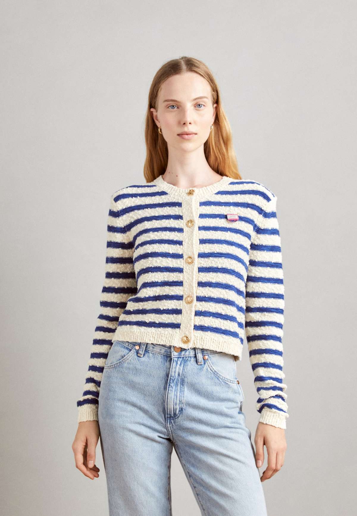 Трикотажный жакет TEXTURED BRETON STRIPE CARDIGAN